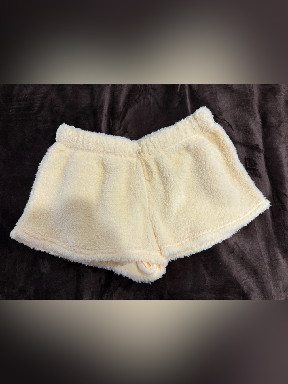 fluffy yellow sleep shorts